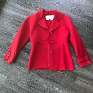 Vintage Oscar de la Renta Red wool coat